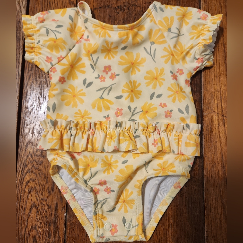 Carter's Yellow Floral Baby Swimsuit
